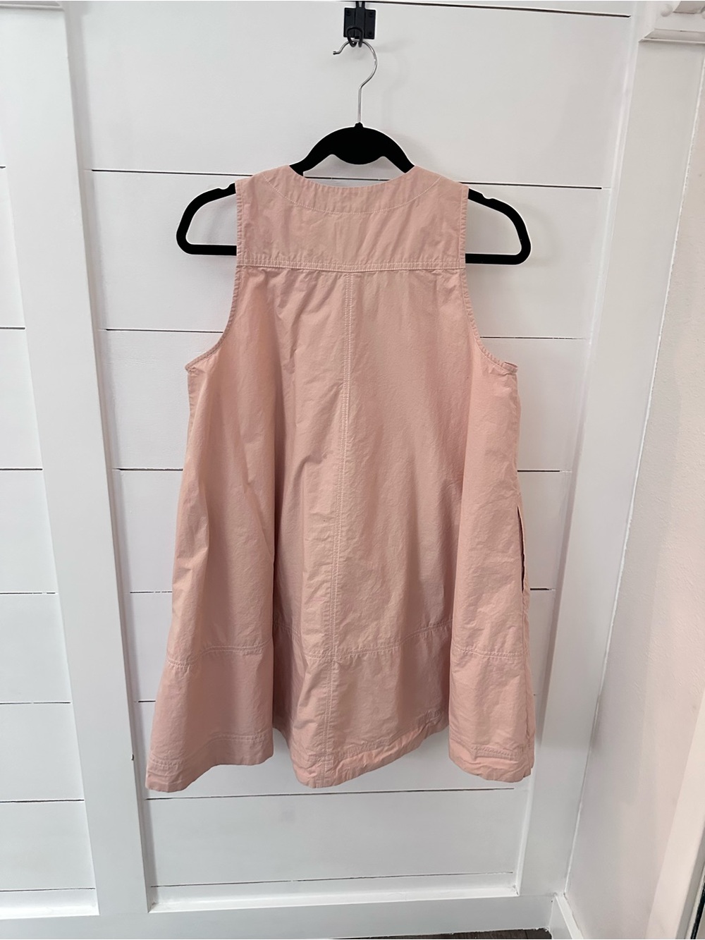 Anthropologie Maeve Blush Pink Zip A-line Swing Dress Tunic Medium Cotton - Picture 6 of 16